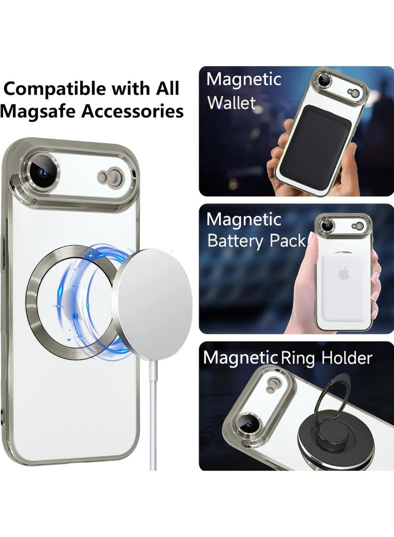 أكاليكس جراب مغناطيسي لهاتف iPhone 17 Air، حماية كاملة لعدسة الكاميرا، غطاء هاتف ناعم من مادة TPU، متوافق مع الشحن اللاسلكي MagSafe، غطاء هاتف مقاوم للصدمات من مادة TPU | تيتانيوم - Image 4