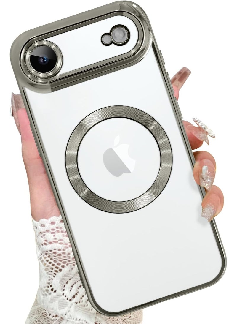 أكاليكس جراب مغناطيسي لهاتف iPhone 17 Air، حماية كاملة لعدسة الكاميرا، غطاء هاتف ناعم من مادة TPU، متوافق مع الشحن اللاسلكي MagSafe، غطاء هاتف مقاوم للصدمات من مادة TPU | تيتانيوم - Image 1