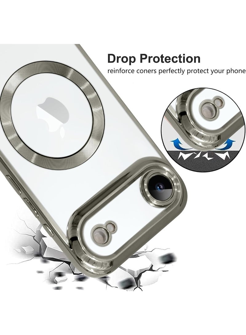 أكاليكس جراب مغناطيسي لهاتف iPhone 17 Air، حماية كاملة لعدسة الكاميرا، غطاء هاتف ناعم من مادة TPU، متوافق مع الشحن اللاسلكي MagSafe، غطاء هاتف مقاوم للصدمات من مادة TPU | تيتانيوم - Image 5