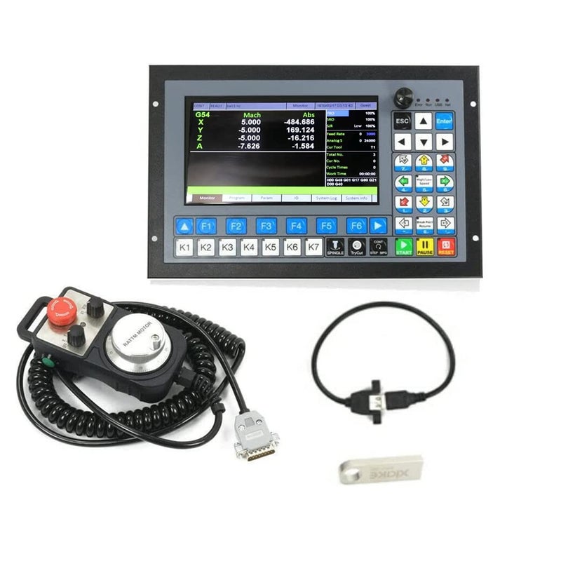 CNCTOPBAOS 5 Axis DDCS Expert CNC Controller System Offline Stand Alone Stepper Motor Driver Motion Control 1000KHz PLC5 Axis Handwheel MPG Emergency Stop for CNC Router Milling Engraving Machine