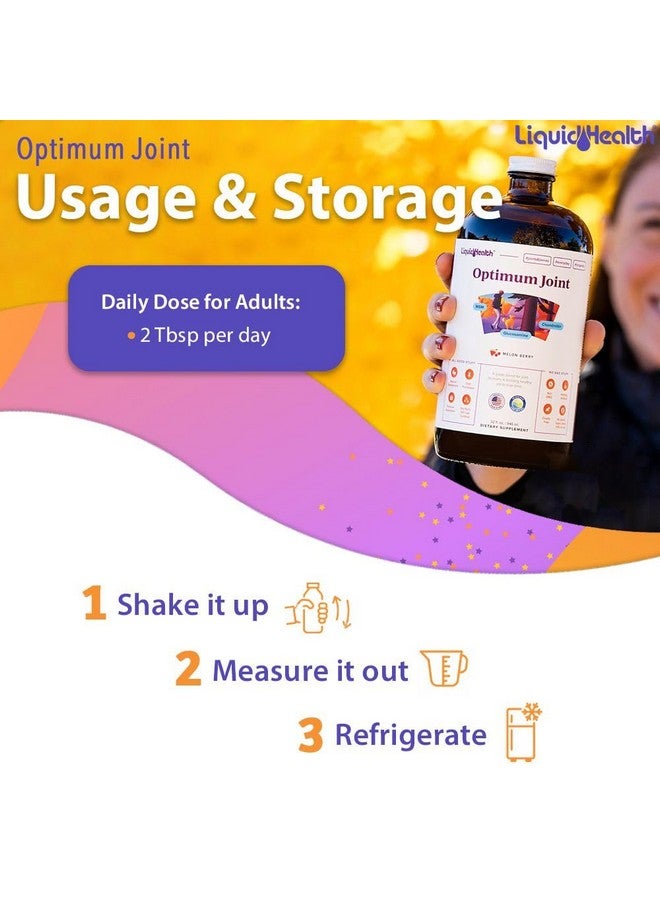 LIQUIDHEALTH Optimum Joint Support Liquid Multivitamin with Glucosamine, Chondroitin, MSM, Hyaluronic Acid - Increase Mobility, Joint Comfort, for Runners & Athletes - Made in USA, Vegan (2 Pack) - Image 4