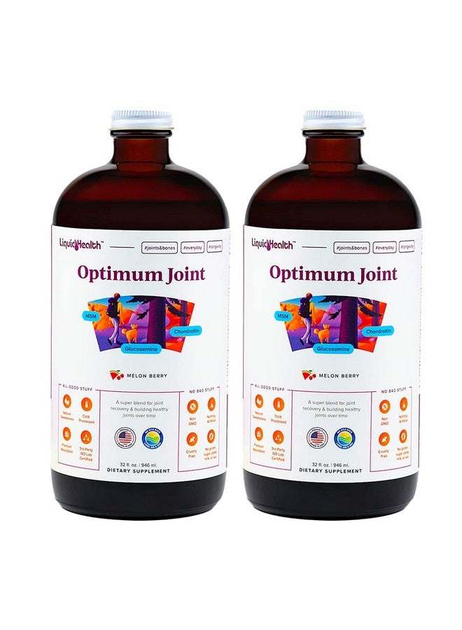 LIQUIDHEALTH Optimum Joint Support Liquid Multivitamin with Glucosamine, Chondroitin, MSM, Hyaluronic Acid - Increase Mobility, Joint Comfort, for Runners & Athletes - Made in USA, Vegan (2 Pack) - Image 1