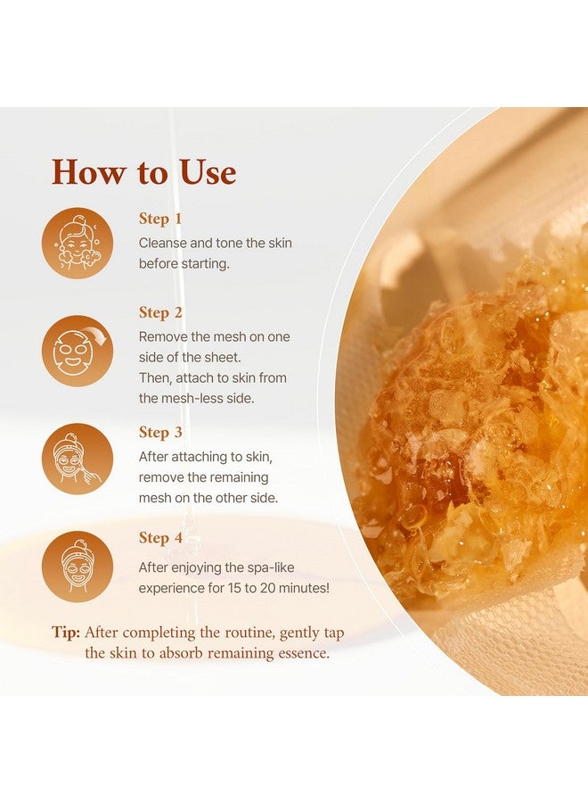 إس آر بي قناع درع مثالي لعسل مانوكا دنج، قناع مرطب مضاد للشيخوخة، إصلاح مرونة التبريد للبشرة الجافة والمتجعدة، هدية 10 ورقات - Image 5