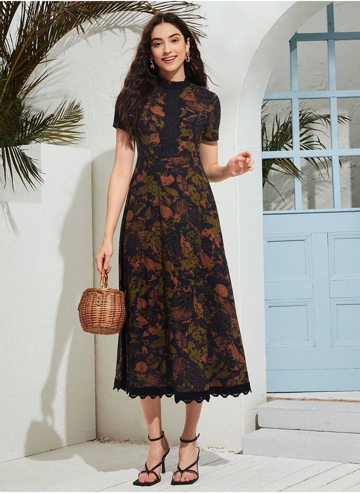 ShineShe Elegant High Rise Printed Dress, Shineshe  - Image 1