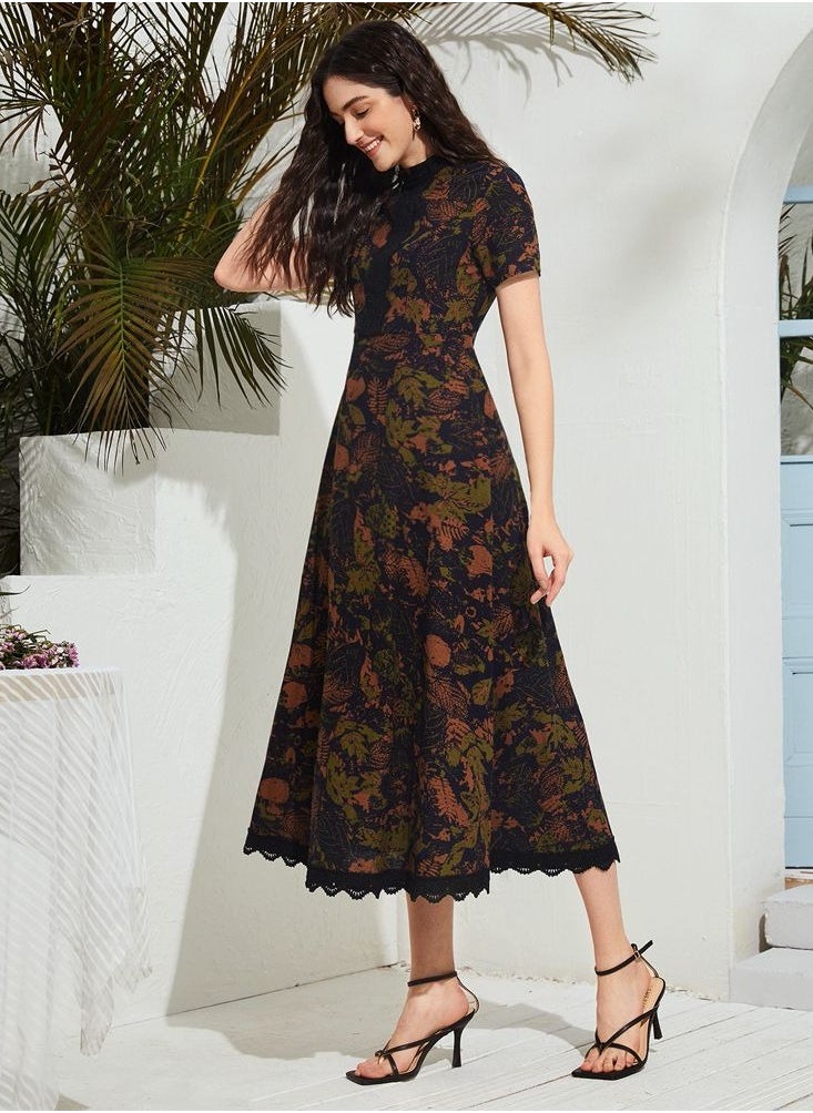 ShineShe Elegant High Rise Printed Dress, Shineshe  - Image 4