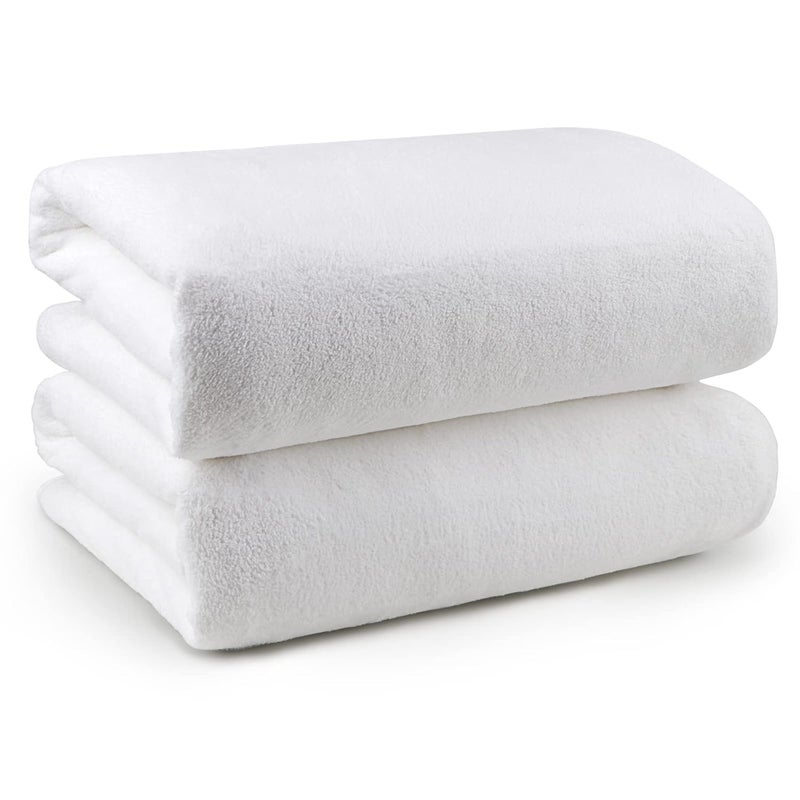 Orighty Bath Towels Pack of 227 x 54 Soft Feel White Bath Towel Highly Absorbent Bathroom Towels for Body Quick Drying Towel for Sport Yoga SPA Fitness - Image 1