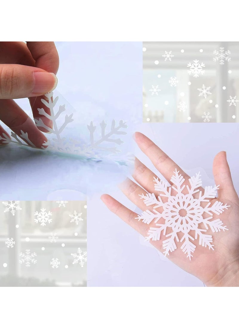 TAPIT - Three Sets Christmas Window Stickers Reusable Christmas Snowflake Stickers Removable Static Window Stickers Snowflakes Window Clings for Christmas Window Decoration (6 Sheets) - Image 1