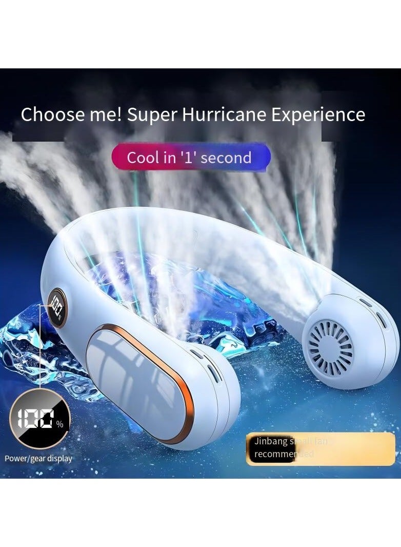 Loquat Portable Hands Free Bladeless Neck Fan,Wearable Air Conditioner Fan Built-in Refrigerating Chip,2400 mAn Battery Operated Personal Fan,Personal Cooling System Necklace, USB Rechargeable - Image 2