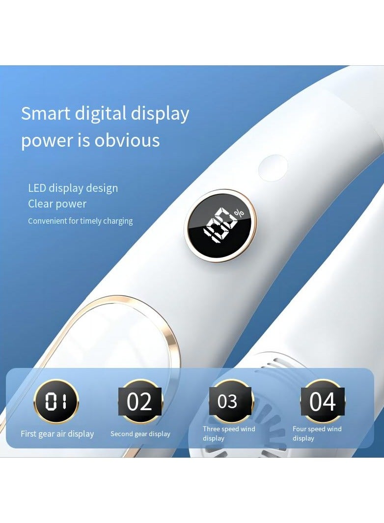 Loquat Portable Hands Free Bladeless Neck Fan,Wearable Air Conditioner Fan Built-in Refrigerating Chip,2400 mAn Battery Operated Personal Fan,Personal Cooling System Necklace, USB Rechargeable - Image 3