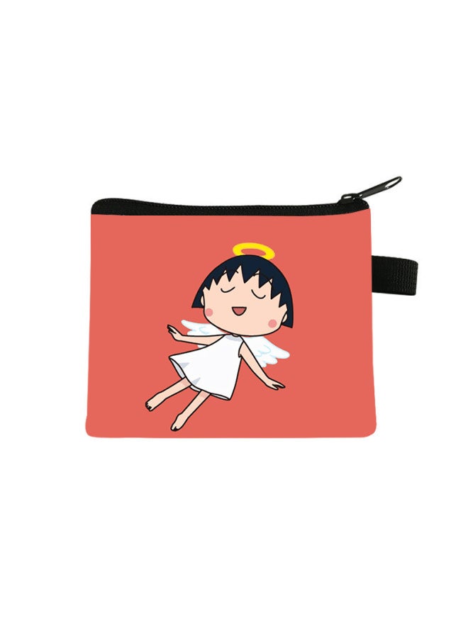 Chibi Maruko-chan Coin Purse Kidsren's Large-capacity Key Card Holder Polyester Cartoon Portable Small Wallet Bag