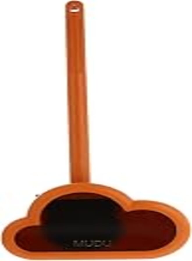 Helily Long Handle Bath Brush Set with Wall Mounted Brush Holder - Orange