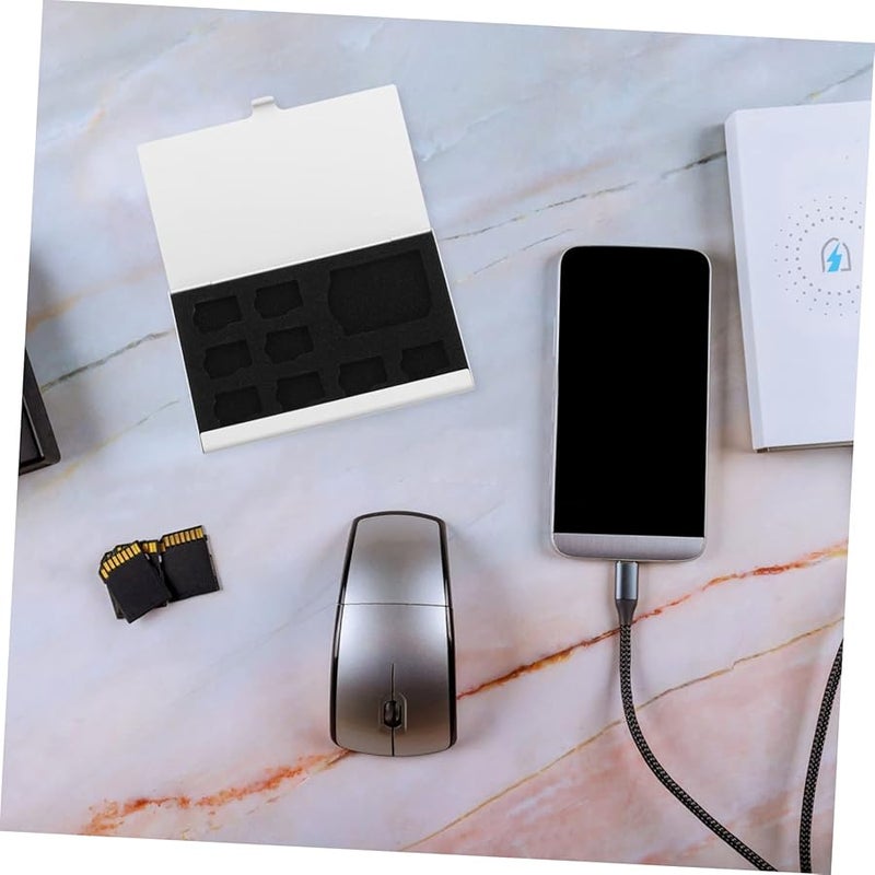 NUOBESTY Aluminum Alloy Memory Card Holder Case Compact Portable Organizer for Travel Storage - Image 4