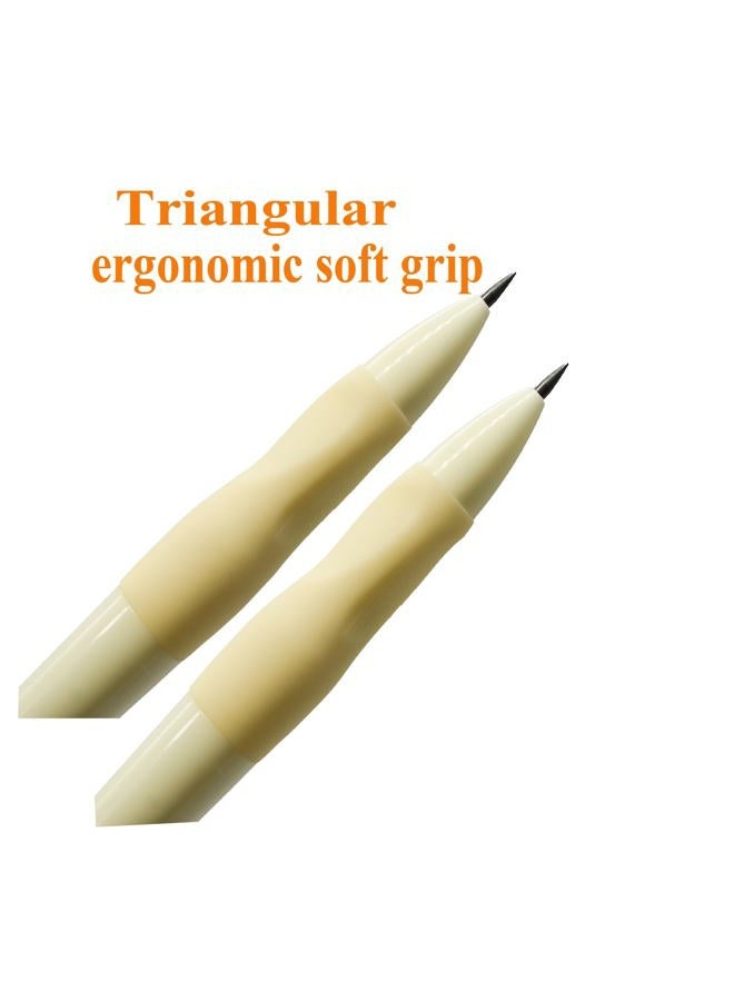 Lopenle 12 Pieces Mechanical Pencils Soft Ergonomic Grip Pencils Thick Barrel 2B Pencils With 12 pcs 2.0mm Refills Sharpeners for Art Drawing Writing Sketching At School Office(2B leads) - Image 2