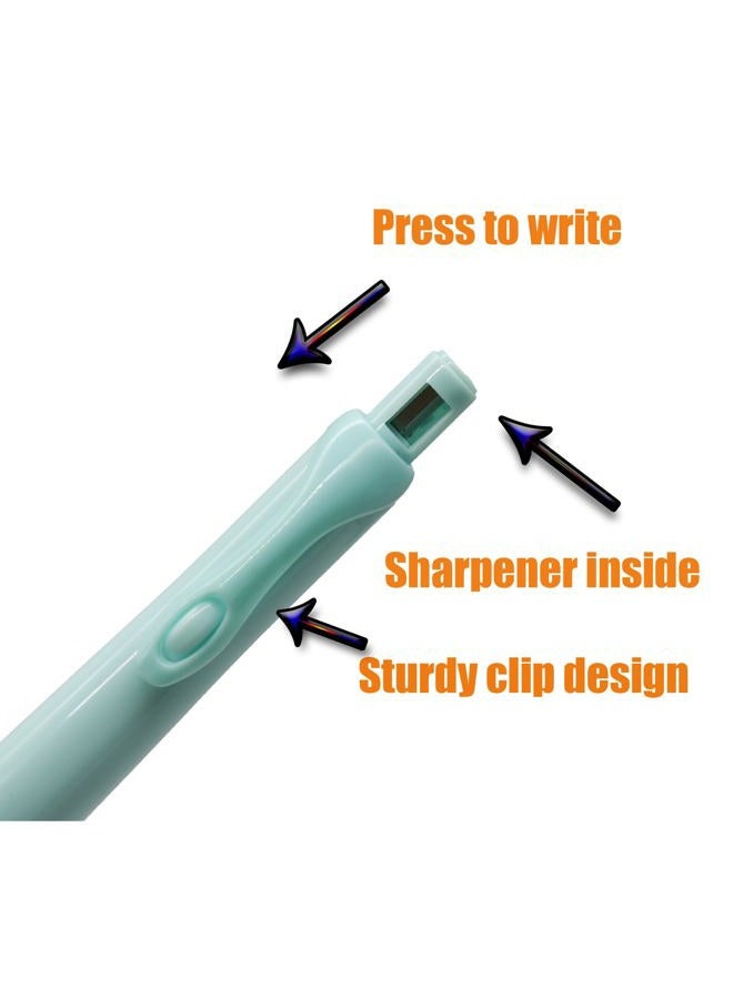 Lopenle 12 Pieces Mechanical Pencils Soft Ergonomic Grip Pencils Thick Barrel 2B Pencils With 12 pcs 2.0mm Refills Sharpeners for Art Drawing Writing Sketching At School Office(2B leads) - Image 5