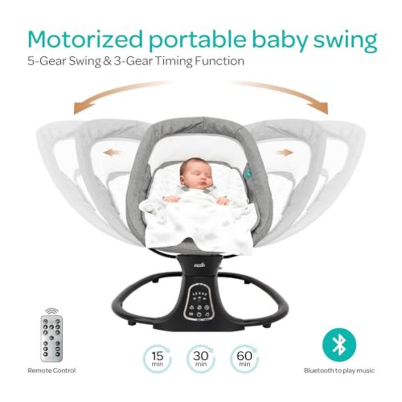 Koze Baby Swing. 0m+, Holds upto 9kg. Gentle Swaying Motion. In Built Music System. Flexible Speed and Timer Settings. With Remote Control and Mosquito Net. Motion Sensor - Image 4