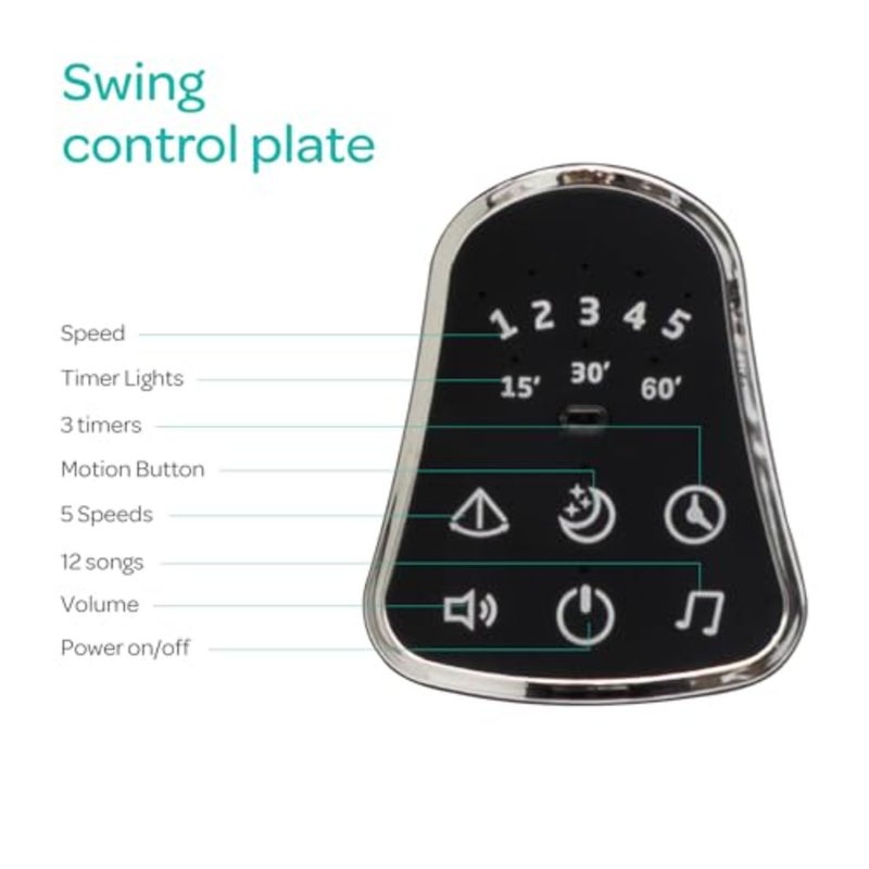 Koze Baby Swing. 0m+, Holds upto 9kg. Gentle Swaying Motion. In Built Music System. Flexible Speed and Timer Settings. With Remote Control and Mosquito Net. Motion Sensor - Image 3