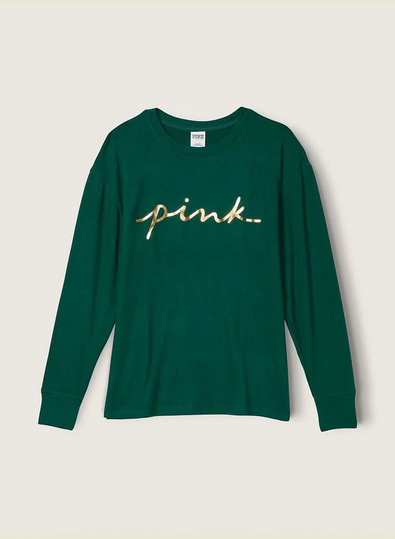 PINK Cozy Long-Sleeve Sleep Shirt