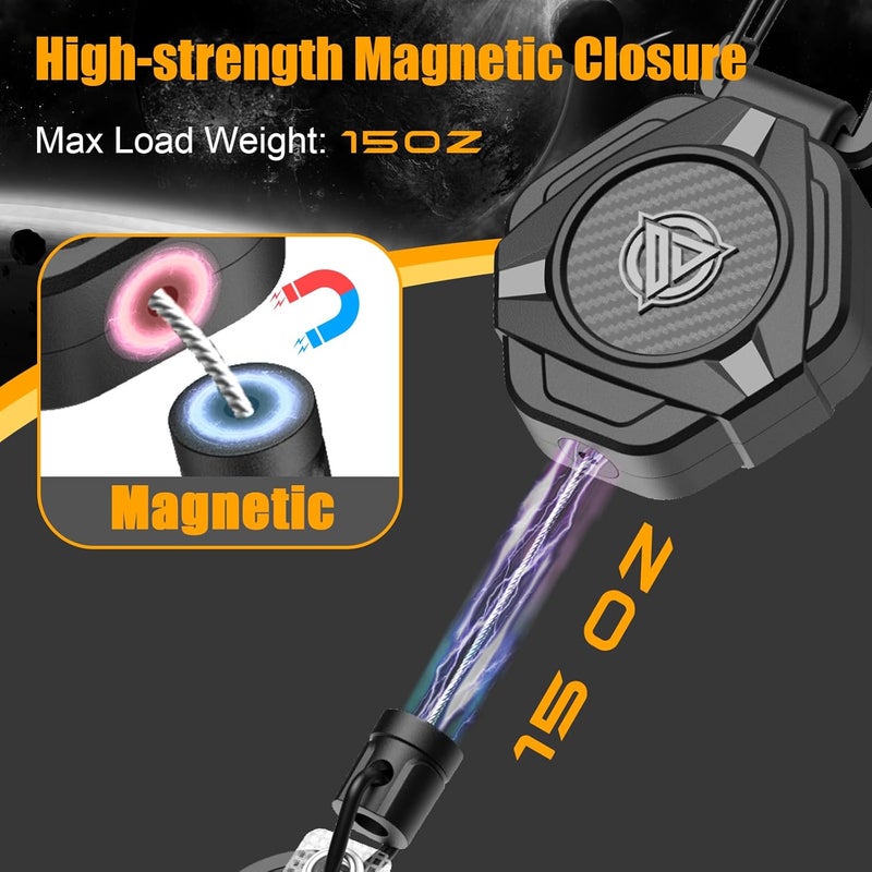 Oaridey Magnetic Retractable Keychain - Heavy Duty Lanyard with Phone Tether Tabs, 2 Pack - Image 3