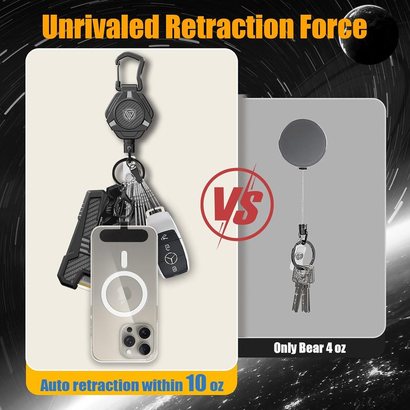 Oaridey Magnetic Retractable Keychain - Heavy Duty Lanyard with Phone Tether Tabs, 2 Pack - Image 4