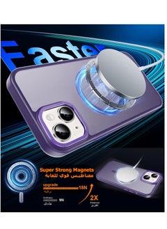 Eligo iPhone 14 MagSafe Case Magnetic Back Cover,【Full Shockproof Protection】Translucent Matte Back, Slim Phone Cover with Strong Magnet for Apple 14 (2022)(Purple)  - Image 2