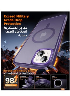 Eligo iPhone 14 MagSafe Case Magnetic Back Cover,【Full Shockproof Protection】Translucent Matte Back, Slim Phone Cover with Strong Magnet for Apple 14 (2022)(Purple)  - Image 4