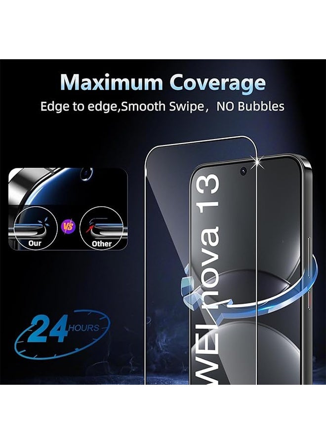 2 Pack Tempered Glass Screen Protector Compatible for HUAWEI nova 13, 9H Hardness Anti-Scratch, Anti-Fingerprint, Full Screen Coverage - Image 3