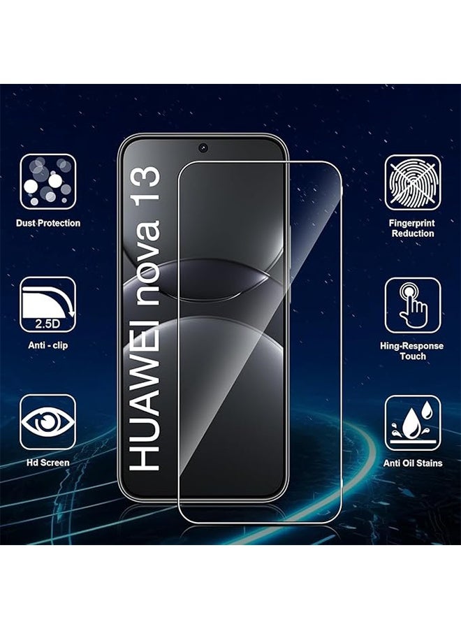 2 Pack Tempered Glass Screen Protector Compatible for HUAWEI nova 13, 9H Hardness Anti-Scratch, Anti-Fingerprint, Full Screen Coverage - Image 2