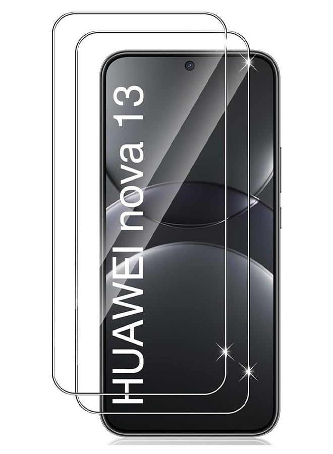 2 Pack Tempered Glass Screen Protector Compatible for HUAWEI nova 13, 9H Hardness Anti-Scratch, Anti-Fingerprint, Full Screen Coverage - Image 1