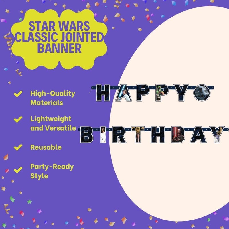 Unique Multicolor Star Wars Classic Jointed Banner 1 Count  Iconic  EcoFriendly Material Perfect for Every Galactic Gathering - Image 5