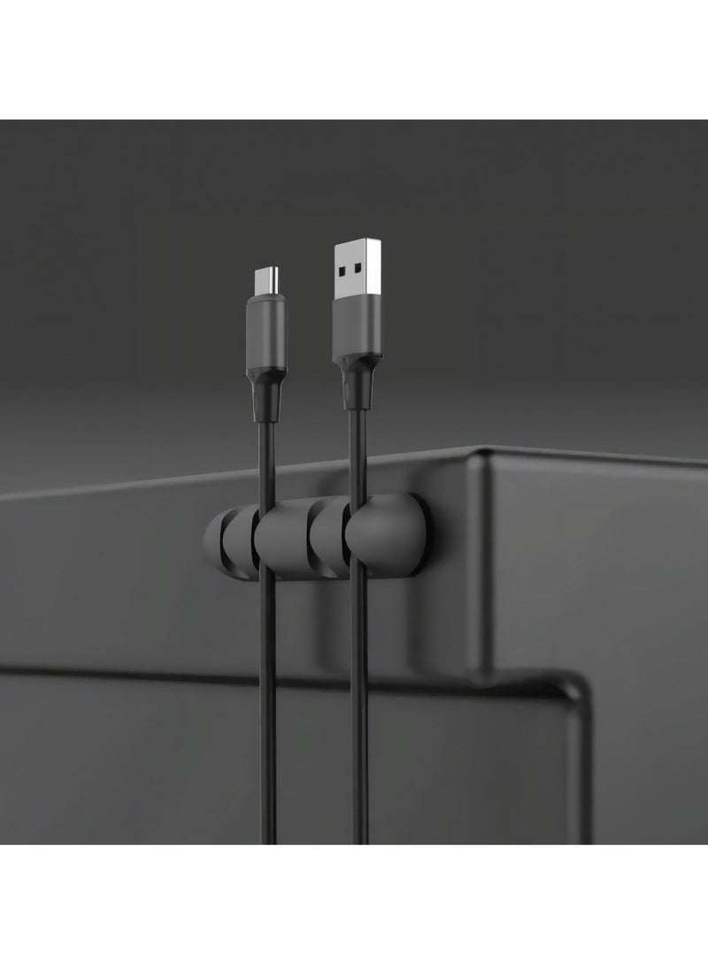 GREEN LION 8 in 1 Cable Organizer / 3M Self Adhesive / Audio Cable / Ethernet Cable / Mouse Cable / Data Cable / TFR Material / Easy to Apply / Strong Adhesive / 1 Slots x2 / 2 Slots x2 / 3 Slots x1 / 4 Slots x3 - Black - Image 3