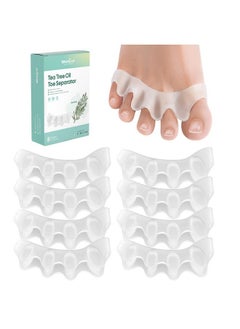 Toe Spacer Bunion Corrector - 8 Pcs Tea Tree Oil Infused Gel Toe Separator To Restore Hammertoes,Bunion Pads For Women Men, Fits For Yoga Practice