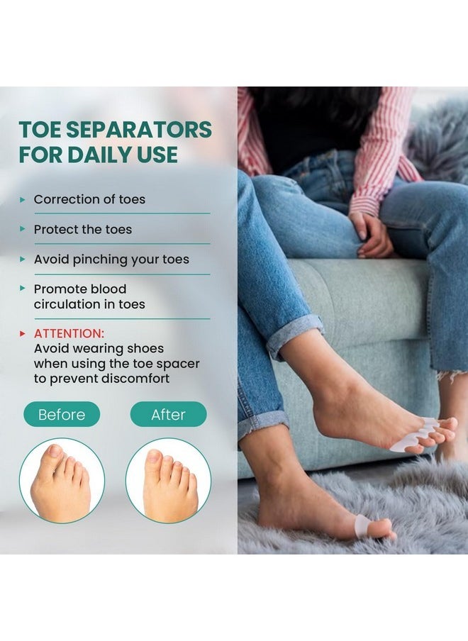 Welnove - Toe Spacer Bunion Corrector - 8 Pcs Tea Tree Oil Infused Gel Toe Separator To Restore Hammertoes,Bunion Pads For Women Men, Fits For Yoga Practice - Image 1
