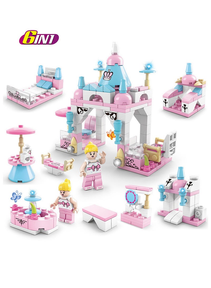 6 in 1 Toddler Modern Garden Castle Toy Building Blocks for Boys Girls Over 4 Years Old Children Gift Idea Modern Garden Castle Toy 137 Pieces - Compatible with Other Building Block Toys  - Image 1