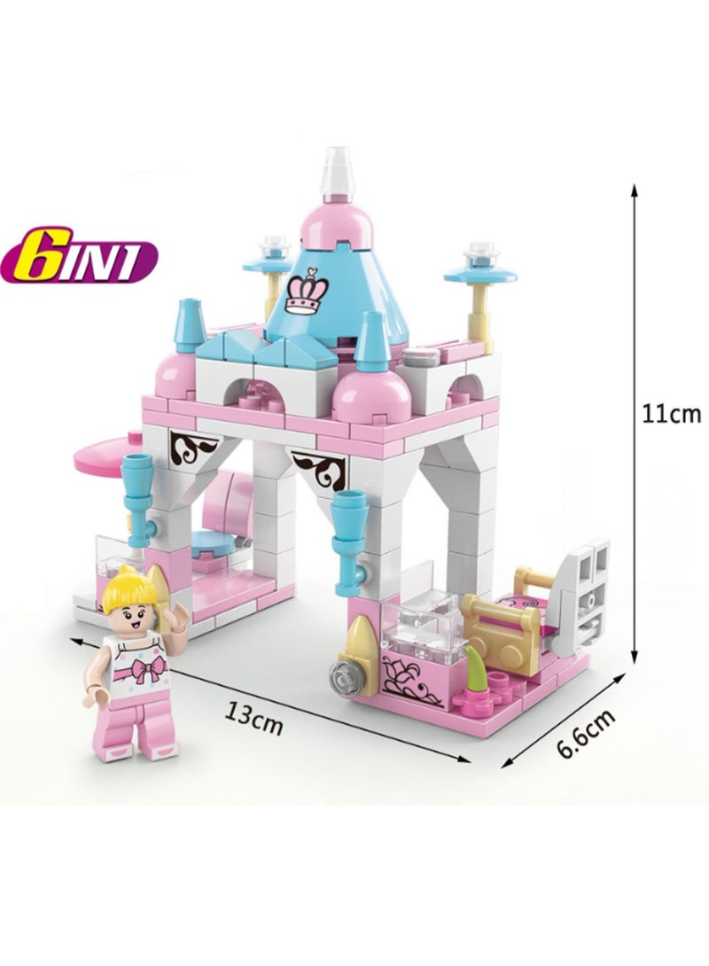 6 in 1 Toddler Modern Garden Castle Toy Building Blocks for Boys Girls Over 4 Years Old Children Gift Idea Modern Garden Castle Toy 137 Pieces - Compatible with Other Building Block Toys  - Image 2
