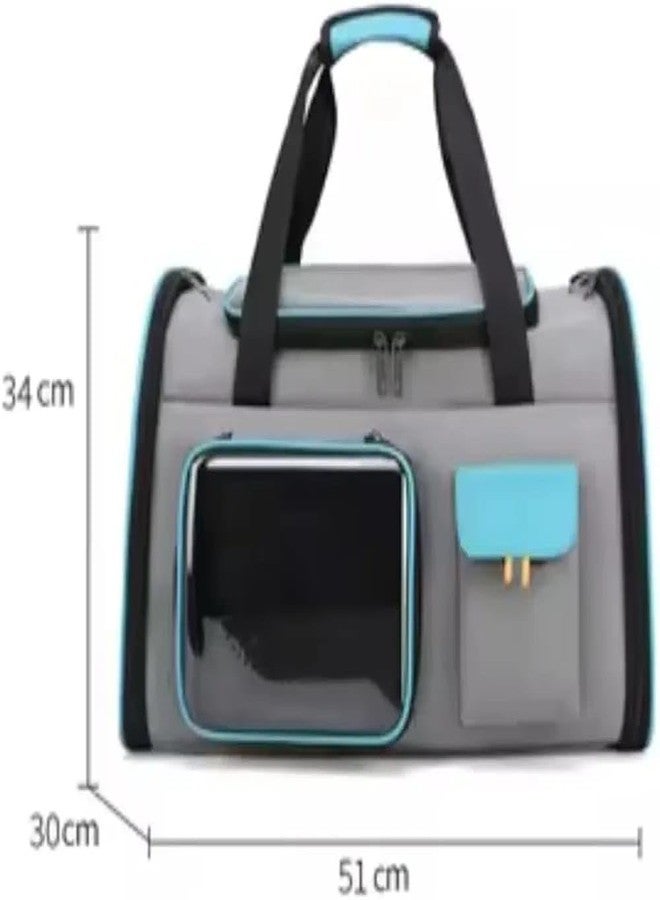 Risan Pet Cats Puppies Kitten Carrier Tote Cage Bag Breathable Airline Travel Mesh Ventilate Hiking and Outdoor Size 18”x 11”x 11 Grey Blue - Image 2