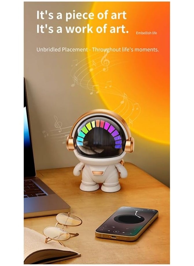Cute Cartoon Colourful Ambient Light Astronaut Portable Wireless Small Speaker, Speakers Wireless with TWS Pairing, for Home/Party/Beach