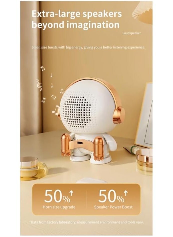 Cute Cartoon Colourful Ambient Light Astronaut Portable Wireless Small Speaker, Speakers Wireless with TWS Pairing, for Home/Party/Beach