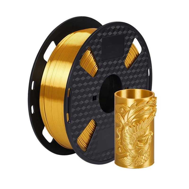 Haiteng Silk PLA Filament Gold 1KG 1.75mm 3D Printer FDM Filament 3D Printing Materials Shiny Metallic PLA Gold Color - Image 1
