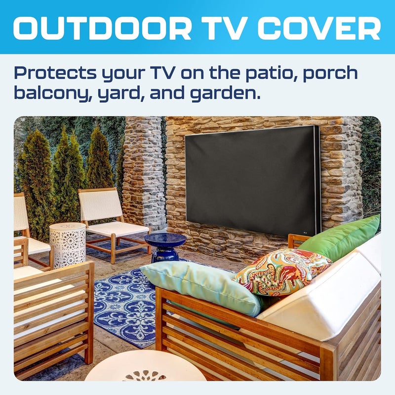 Garnetics Outdoor TV Cover 55 Inch – Waterproof, Weatherproof TV Enclosures with Smart Shield Screen Protectors, Ideal for Outdoor Use, Moving, and Storage - Black - Image 2