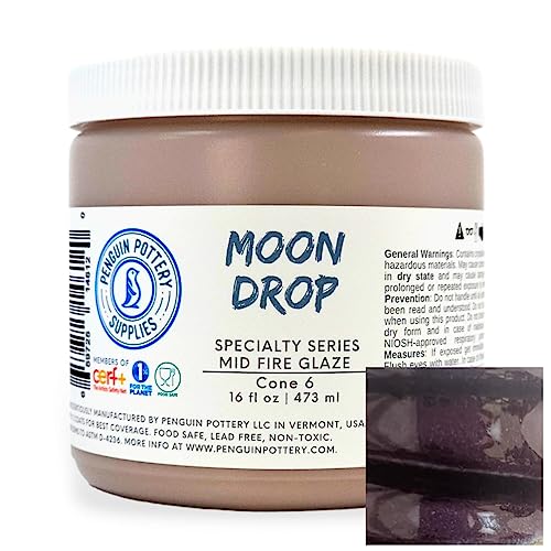 Penguin Pottery - Specialty Series - Moon Drop. Mid Fire Glaze for Clay, Pottery Glaze, Cone 5 and Cone 6 - Ceramic Glaze for Pottery (1 Pint | 16 oz | 473 ml) - Image 1