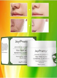 Tea Tree Acne Removal Clay Mask 60g Blackheads & Acne Removal Tea Tree Clay Face Mask Minimize Pores Reduce Blackhead & Acne Anti-Aging Wrinkle Reduction Skincare with Tea Tree Face Mask