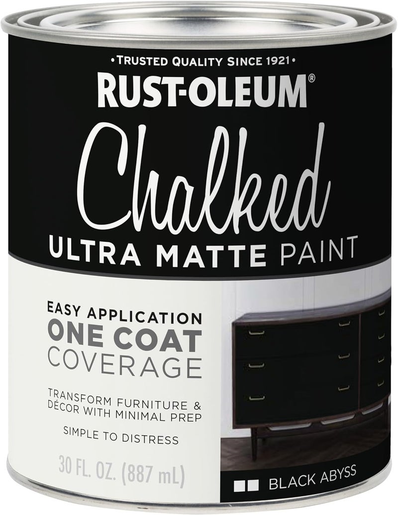 RUST-OLEUM Rustoleum 391444 Chalked Black Abyss Ultra Matte Interior Paint, 30 oz., Black Abyss - Image 1