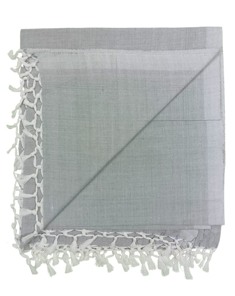 Arvore Bunkaar Pure Handloom 100% Soft Desi Bamboo Viscose Soft Bhagalpuri Andi Chadar/Summer Blanket/Khes/Top Sheet/AC Blanket/Odhne wali Chadar (Grey, Plain, 1, Bhagalpuri Chadar) - Image 2