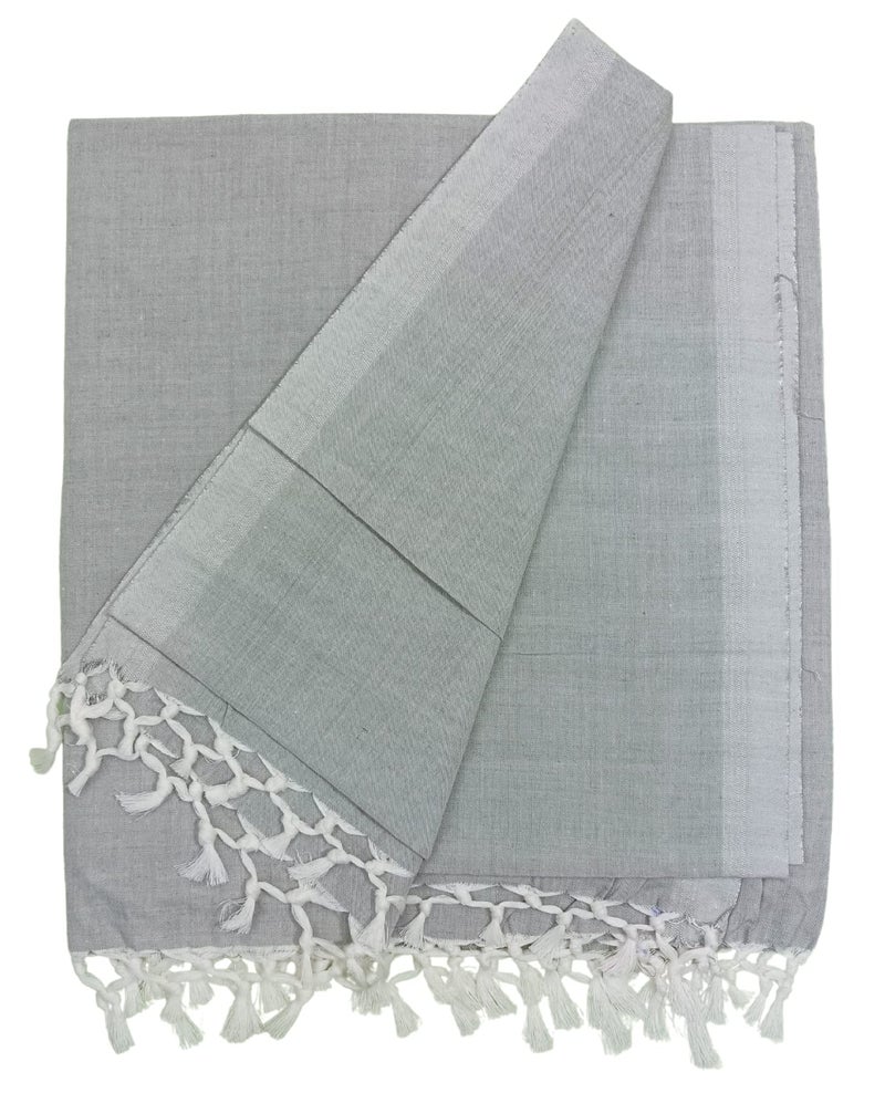 Arvore Bunkaar Pure Handloom 100% Soft Desi Bamboo Viscose Soft Bhagalpuri Andi Chadar/Summer Blanket/Khes/Top Sheet/AC Blanket/Odhne wali Chadar (Grey, Plain, 1, Bhagalpuri Chadar) - Image 5