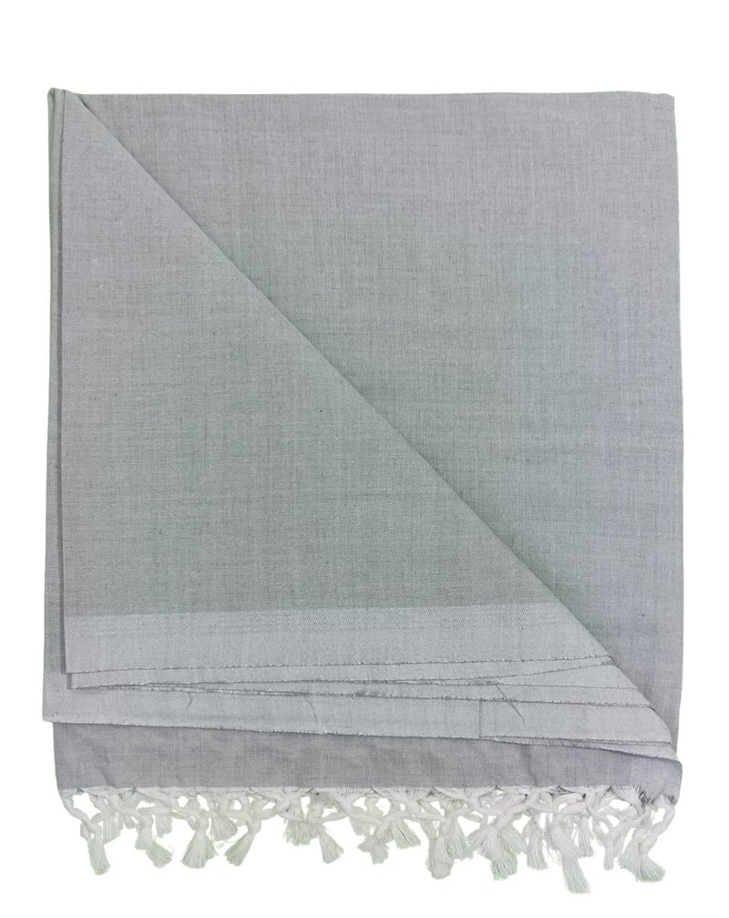 Arvore Bunkaar Pure Handloom 100% Soft Desi Bamboo Viscose Soft Bhagalpuri Andi Chadar/Summer Blanket/Khes/Top Sheet/AC Blanket/Odhne wali Chadar (Grey, Plain, 1, Bhagalpuri Chadar) - Image 3
