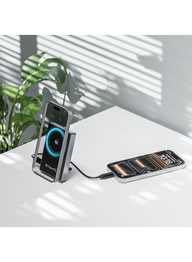GREEN LION Power Bank 10,000mAh PD45W with LED Display, 25W Wireless Charging, Dynamic Cooling Fan, USB-C Fast Charging - Black - Image 2