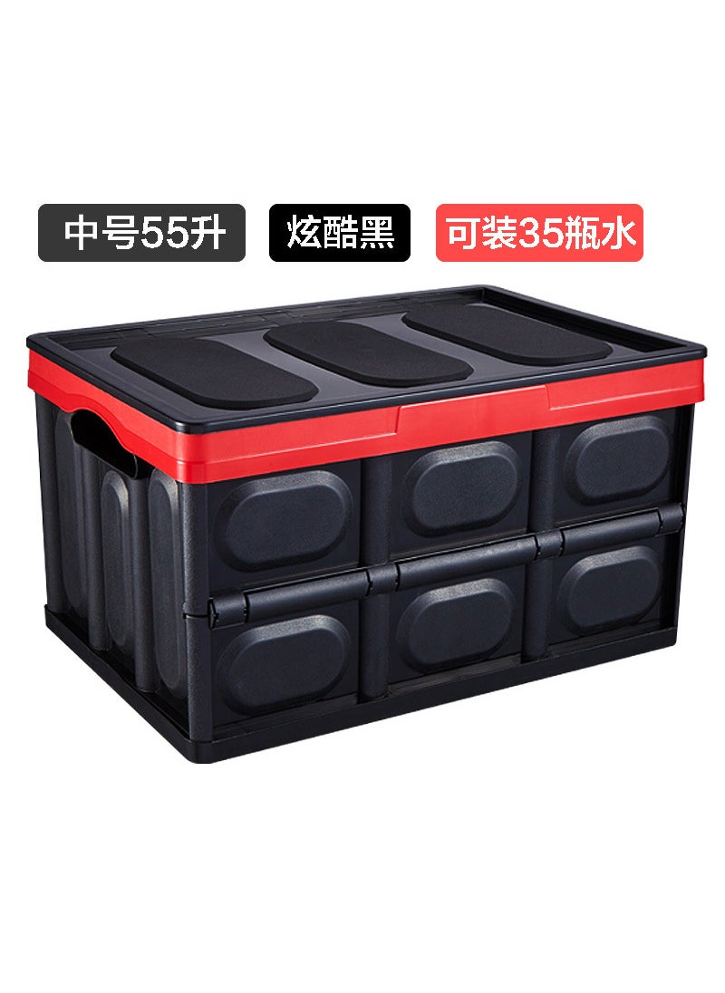 Generic - Foldable Plastic Storage Box for Car Trunk Home Office Multi-Functional Organizer Box Made in China Vehicle Storage Container Black (large 55L-45*30*25cm) - Image 1