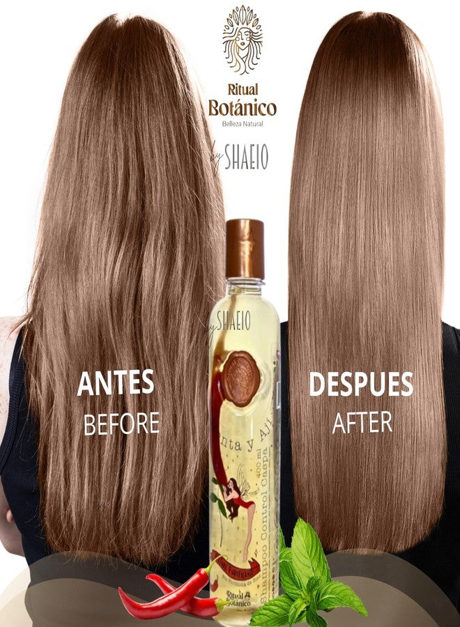 SHAEIO RITUAL BOTANICO Dandruff Shampoo | Shampoo con Menta y Aji Control Caspa con Activo de Crecimiento Acelerado y Ultrareparador, Engrosamiento, Brillo y Suavidad - 400ml - Image 2