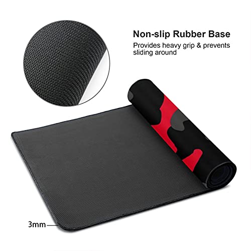 Echoserein Red and Black Gaming Mouse Pad Large XL Desk Mat Camo Camouflage Long Extended Pads Big Mousepad Home Office Decor Accessories for Computer Pc Laptop - Image 3