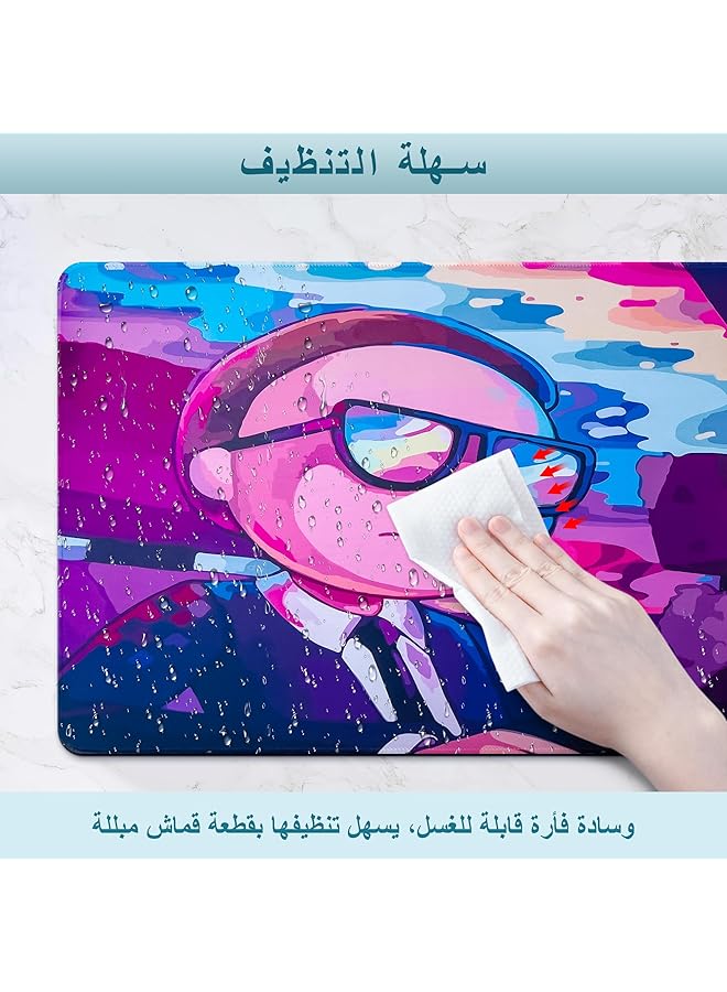 Rock Pow Large Gaming Mouse Pad With Anti Slip Surface 900X400X3Mm Thicker Rubber Base Gaming Mousepad With Stitched Edges Design For Mouse And Keyboard Gaming Home And Working Office - Image 3